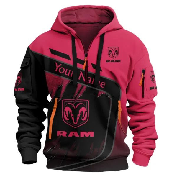RAM Trucks Ute Exclusive Logo Hoodie Half Zipper QTVA170625UTE01RAM - Maroon