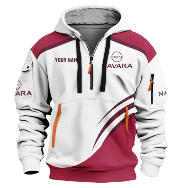 Nissan Navara Ute Exclusive Logo Hoodie Half Zipper QTVA190625UTE03NNA - Maroon - Image 2