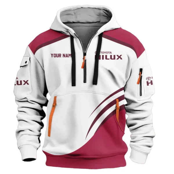 Toyota Hilux Ute Exclusive Logo Hoodie Half Zipper QTVA190625UTE03TH - Maroon - Image 2