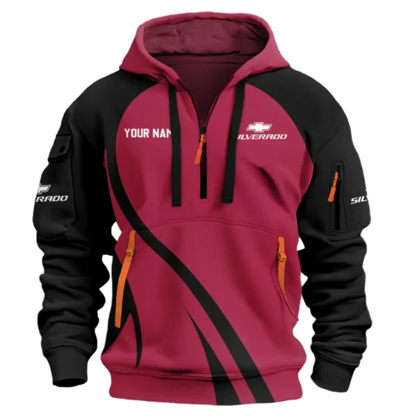 Chevrolet Silverado Ute Exclusive Logo Hoodie Half Zipper QTVA210625UTE04CS - Maroon - Image 2