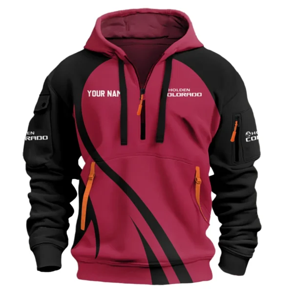 Holden Colorado Ute Exclusive Logo Hoodie Half Zipper QTVA210625UTE04HC - Maroon - Image 2