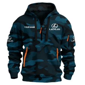 Lexus Exclusive Logo Hoodie Half Zipper Car QTCAR180605A1LEX - Navy Blue