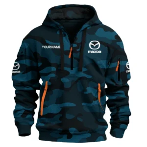 Mazda Exclusive Logo Hoodie Half Zipper Car QTCAR180605A1MAZ - Navy Blue