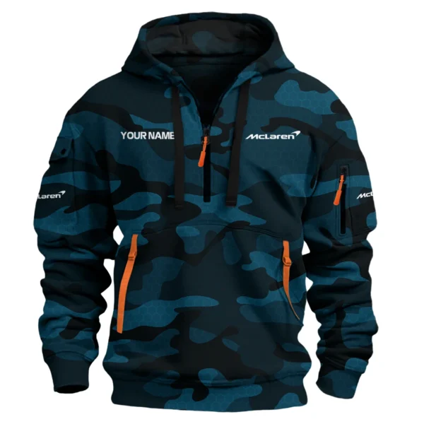 McLaren Exclusive Logo Hoodie Half Zipper Car QTCAR180605A1MCL - Navy Blue