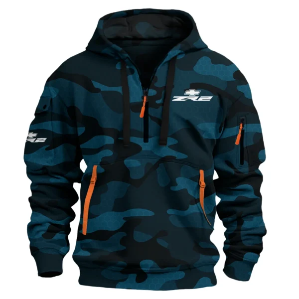 Chevrolet ZR2 Exclusive Logo Hoodie Half Zipper QTUT160525A1CZR2 - Navy Blue
