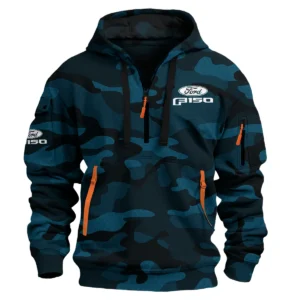 Ford F-150 Exclusive Logo Hoodie Half Zipper QTUT160525A1F150 - Navy Blue