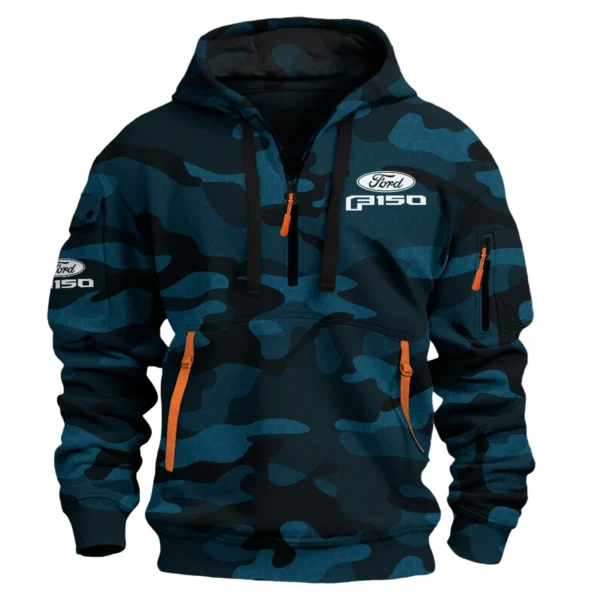 Ford F-150 Exclusive Logo Hoodie Half Zipper QTUT160525A1F150 - Navy Blue