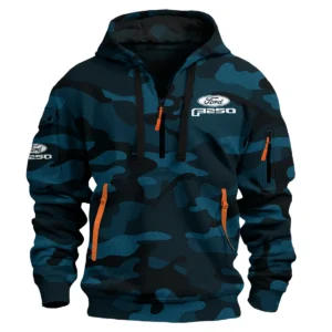 Ford F-250 Exclusive Logo Hoodie Half Zipper QTUT160525A1F250 - Navy Blue