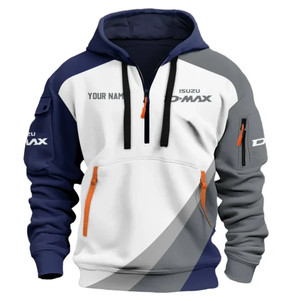 Isuzu D-MAX Ute Exclusive Logo Hoodie Half Zipper QTVA180625UTE02ID - Navy Blue - Image 2