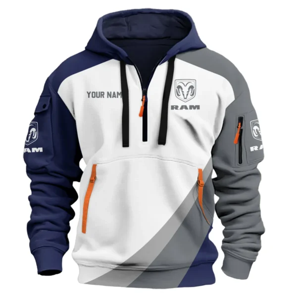 RAM Trucks Ute Exclusive Logo Hoodie Half Zipper QTVA180625UTE02RAM - Navy Blue - Image 2