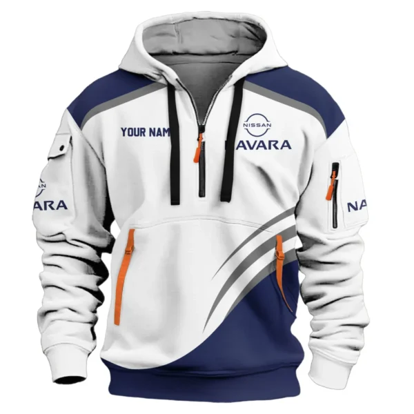 Nissan Navara Ute Exclusive Logo Hoodie Half Zipper QTVA190625UTE03NNA - Navy Blue - Image 2