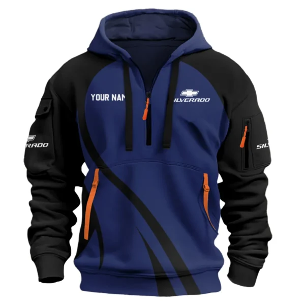 Chevrolet Silverado Ute Exclusive Logo Hoodie Half Zipper QTVA210625UTE04CS - Navy Blue - Image 2