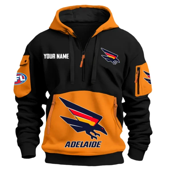 Adelaide Crows Australian Football League Exclusive Logo Hoodie Half Zipper HOAFL0090525A01ADEL - Orange