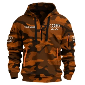 Audi Exclusive Logo Hoodie Half Zipper Car QTCAR180605A1AUD - Orange