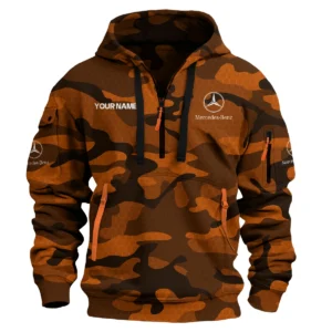 Mercedes-Benz Exclusive Logo Hoodie Half Zipper Car QTCAR180605A1MER - Orange