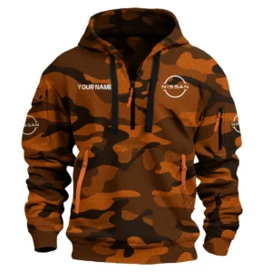 Nissan Exclusive Logo Hoodie Half Zipper Car QTCAR180605A1NIS - Orange