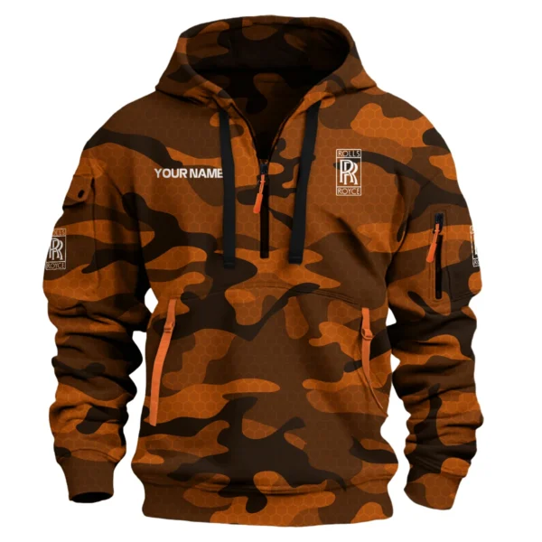 Rolls-Royce Exclusive Logo Hoodie Half Zipper Car QTCAR180605A1ROL - Orange