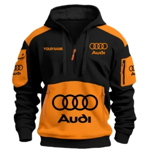 Audi Car Exclusive Logo Hoodie Half Zipper QTCAR180605A2AUD - Orange