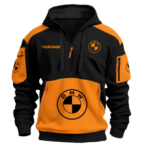 BMW Car Exclusive Logo Hoodie Half Zipper QTCAR180605A2BMW - Orange