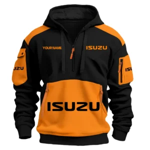 Isuzu Car Exclusive Logo Hoodie Half Zipper QTCAR180605A2ISU - Orange