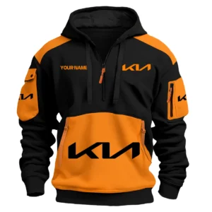 Kia Car Exclusive Logo Hoodie Half Zipper QTCAR180605A2KIA - Orange