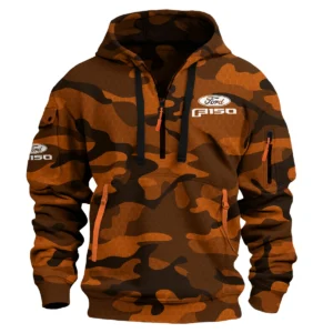 Ford F-150 Exclusive Logo Hoodie Half Zipper QTUT160525A1F150 - Orange
