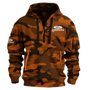 Ford F-250 Exclusive Logo Hoodie Half Zipper QTUT160525A1F250 - Orange