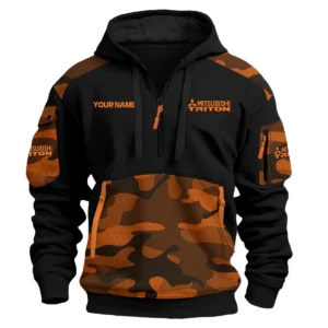 Mitsubishi Triton Ute Exclusive Logo Hoodie Half Zipper QTUT160525A3MT - Orange