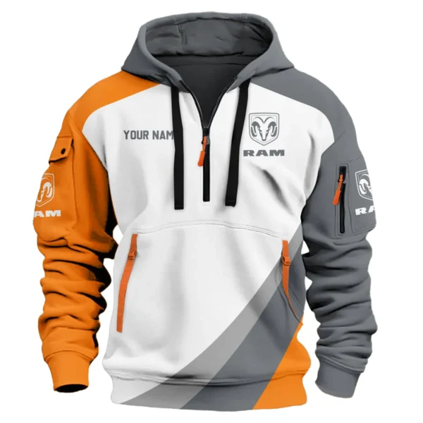 RAM Trucks Ute Exclusive Logo Hoodie Half Zipper QTVA180625UTE02RAM - Orange - Image 2
