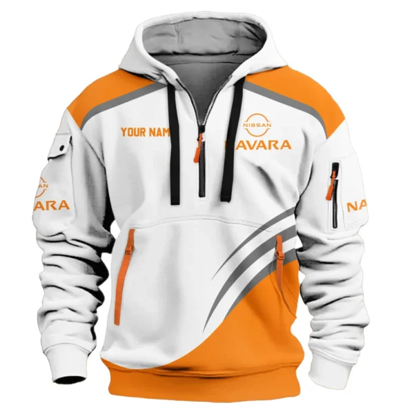 Nissan Navara Ute Exclusive Logo Hoodie Half Zipper QTVA190625UTE03NNA - Orange - Image 2