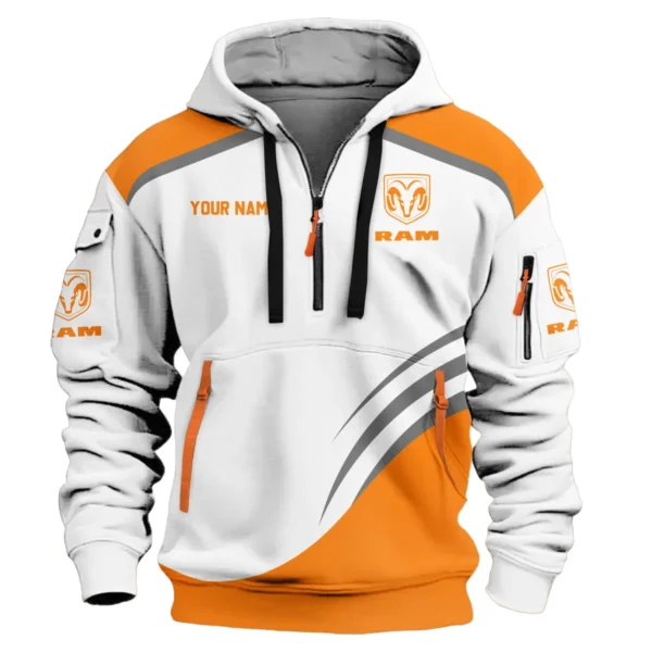 RAM Trucks Ute Exclusive Logo Hoodie Half Zipper QTVA190625UTE03RAM - Orange - Image 2