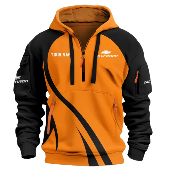 Chevrolet Silverado Ute Exclusive Logo Hoodie Half Zipper QTVA210625UTE04CS - Orange - Image 2