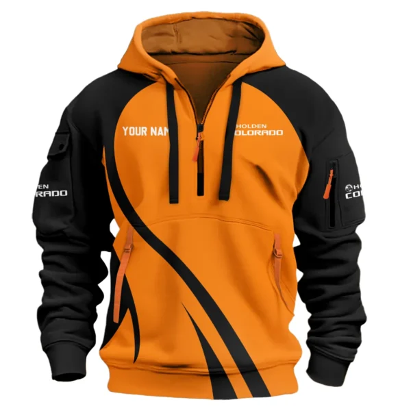 Holden Colorado Ute Exclusive Logo Hoodie Half Zipper QTVA210625UTE04HC - Orange - Image 2