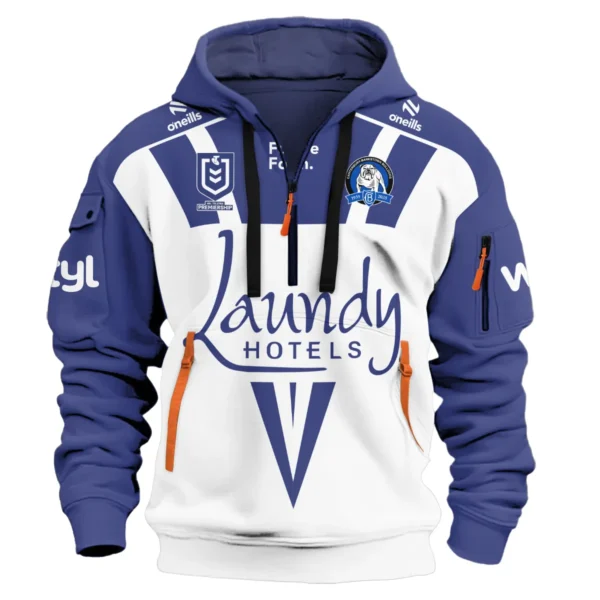 Canterbury-Bankstown Bulldogs NRL Exclusive Logo Hoodie Half Zipper QTVA050625NRL01CBY-HDF - Image 2