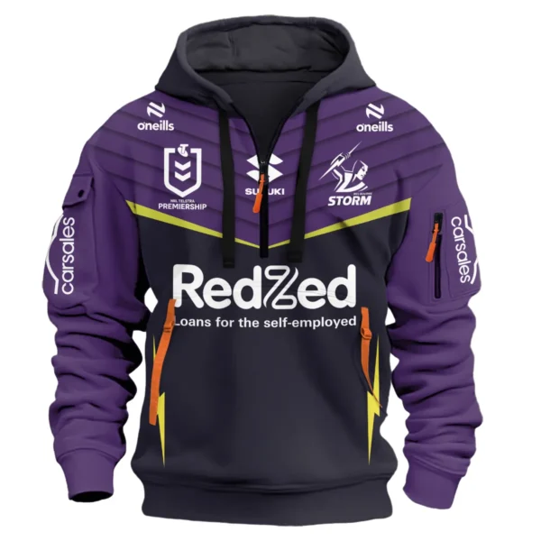 Melbourne Storm NRL Exclusive Logo Hoodie Half Zipper QTVA050625NRL01MEL-HDF - Image 2