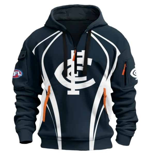 Carlton Blues AFL Exclusive Logo Hoodie Half Zipper QTVA250625AFL03CARL-HDF - Image 2