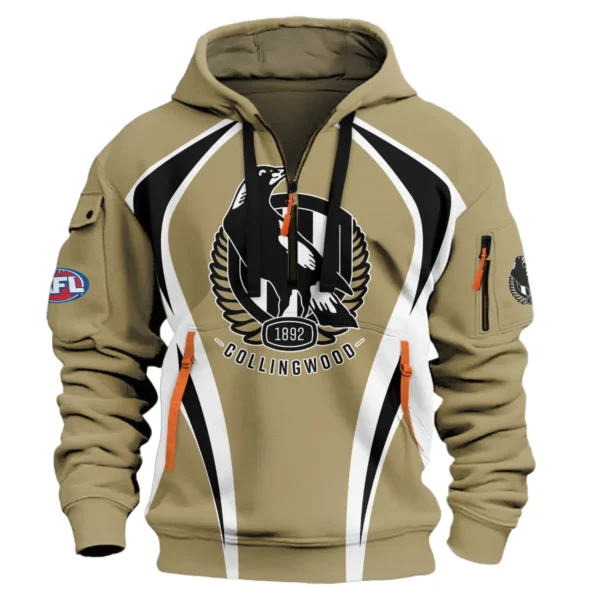 Collingwood Magpies AFL Exclusive Logo Hoodie Half Zipper QTVA250625AFL03COLL-HDF - Image 2