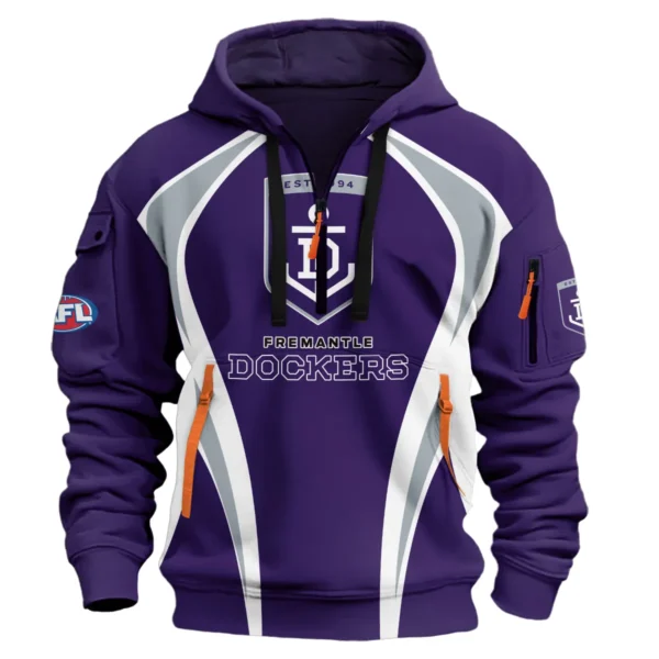 Fremantle Dockers AFL Exclusive Logo Hoodie Half Zipper QTVA250625AFL03FRE-HDF - Image 2