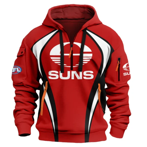 Gold Coast SUNS AFL Exclusive Logo Hoodie Half Zipper QTVA250625AFL03GCFC-HDF - Image 2