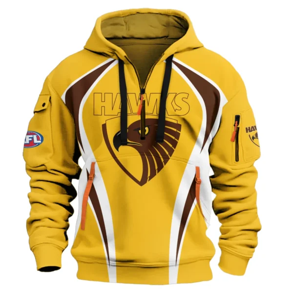 Hawthorn Hawks AFL Exclusive Logo Hoodie Half Zipper QTVA250625AFL03HAW-HDF - Image 2