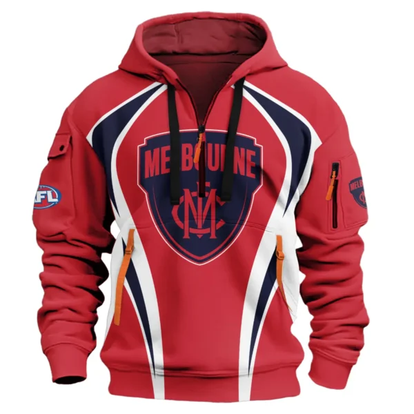 Melbourne Demons AFL Exclusive Logo Hoodie Half Zipper QTVA250625AFL03MELB-HDF - Image 2