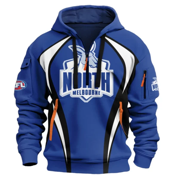 North Melbourne Kangaroos AFL Exclusive Logo Hoodie Half Zipper QTVA250625AFL03NMFC-HDF - Image 2