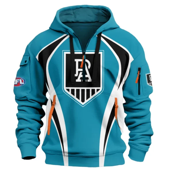 Port Adelaide Power AFL Exclusive Logo Hoodie Half Zipper QTVA250625AFL03PORT-HDF - Image 2