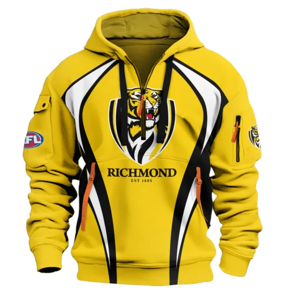 Richmond Tigers AFL Exclusive Logo Hoodie Half Zipper QTVA250625AFL03RICH-HDF - Image 2