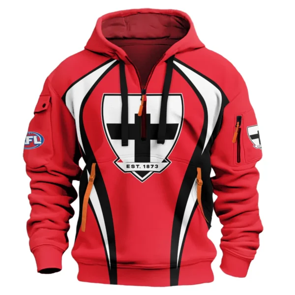 St Kilda Saints AFL Exclusive Logo Hoodie Half Zipper QTVA250625AFL03STK-HDF - Image 2