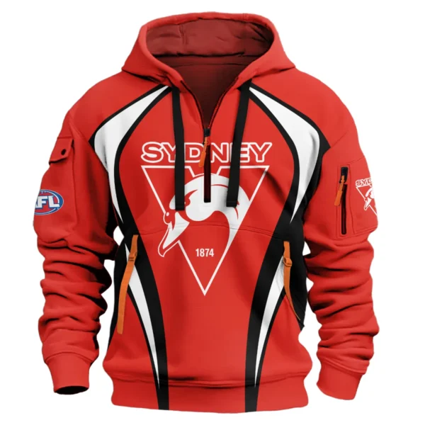 Sydney Swans AFL Exclusive Logo Hoodie Half Zipper QTVA250625AFL03SYD-HDF - Image 2