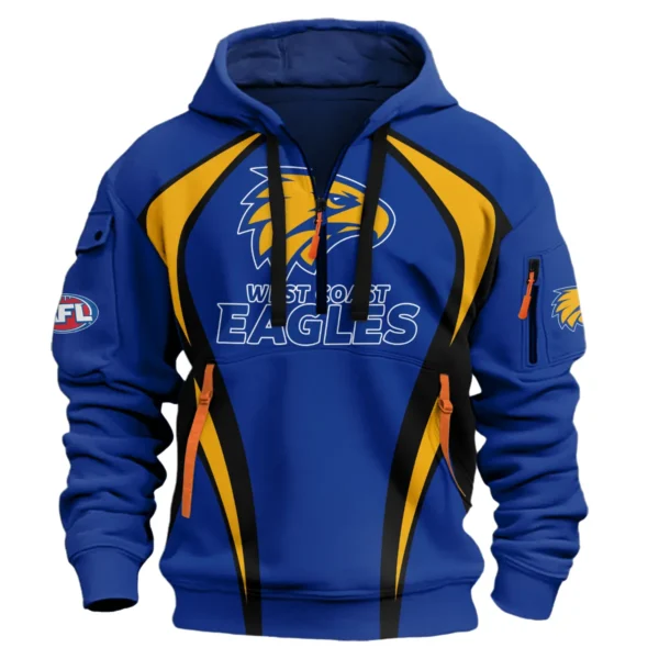 West Coast Eagles AFL Exclusive Logo Hoodie Half Zipper QTVA250625AFL03WCE-HDF - Image 2