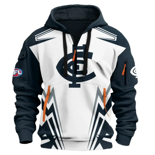 Carlton Blues AFL Exclusive Logo Hoodie Half Zipper QTVA270625AFL04CARL-HDF - Image 2
