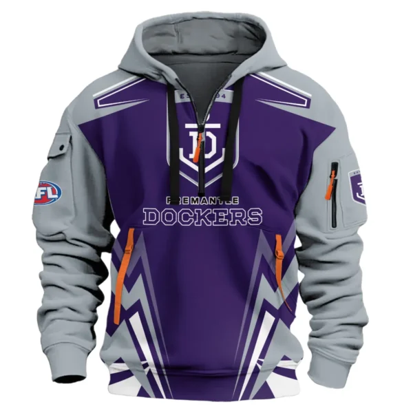 Fremantle Dockers AFL Exclusive Logo Hoodie Half Zipper QTVA270625AFL04FRE-HDF - Image 2