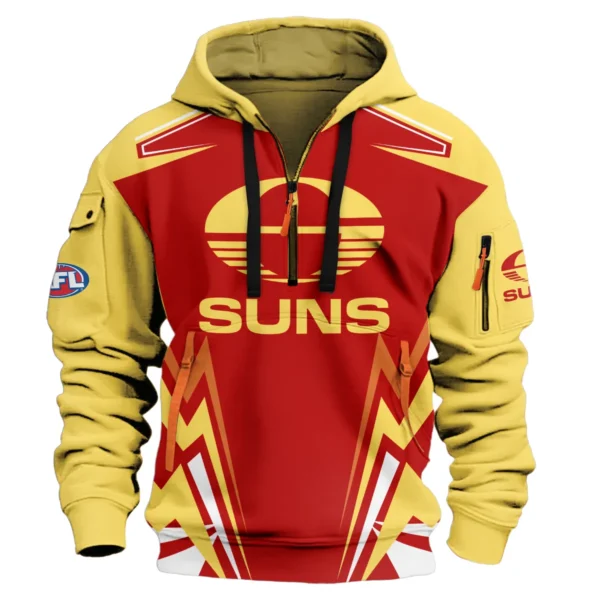 Gold Coast SUNS AFL Exclusive Logo Hoodie Half Zipper QTVA270625AFL04GCFC-HDF - Image 2